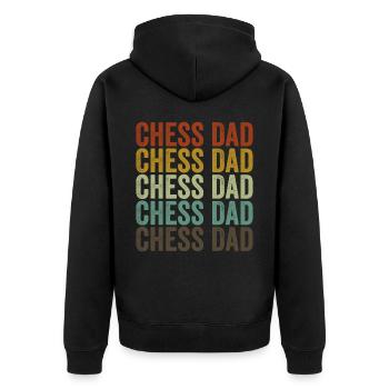 Schach Vater Brettspiel Gambit - Unisex Premium Bio Zip Hoodie - Schwarz - Hinten - Nico (187cm)