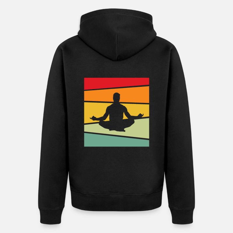 Méditation Rétro - Veste à capuche bio Premium Unisexe - noir