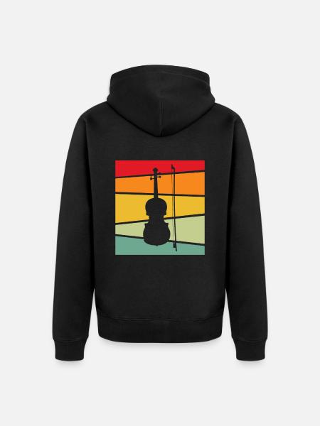 Violin Retro - Unisex Premium Organic Zip Hoodie - black
