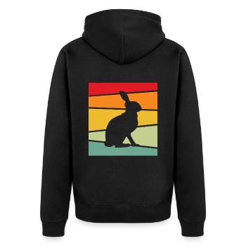 Lapin Rétro - Veste à capuche bio Premium Unisexe - noir - Dos - Nico (187cm)
