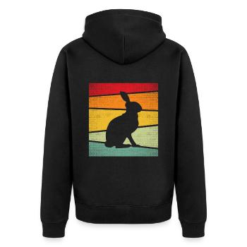 Lapin Rétro - Veste à capuche bio Premium Unisexe - noir - Dos - Nico (187cm)