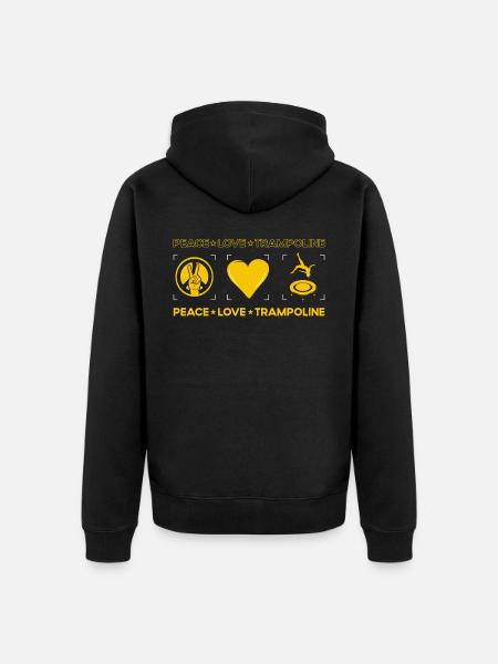Peace Love Trampolin - Unisex Premium Bio Zip Hoodie - Schwarz