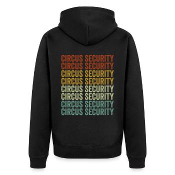 Circus Safety Circus staff Circus lovers L - Unisex Premium Organic Zip Hoodie - black - Back - Nico (187cm)
