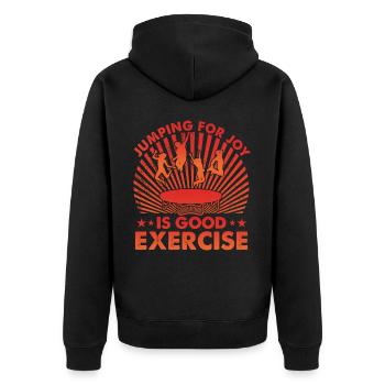 Jumping for Joy is good Exercise - Unisex Premium Organic Zip Hoodie - black - Back - Nico (187cm)