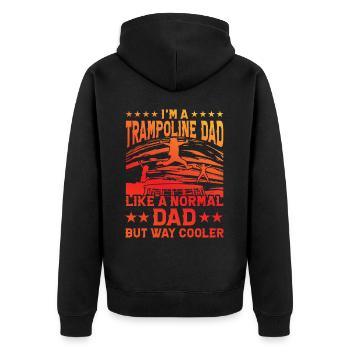 Trampolin - Unisex Premium Bio Zip Hoodie - Schwarz - Hinten - Nico (187cm)