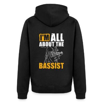 Basse Guitare Je suis tout au sujet Guitariste Bassiste - Veste à capuche bio Premium Unisexe - noir - Dos - Nico (187cm)