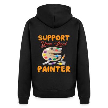 Maler und Lackierer, der Beste und Nervigste Beruf - Unisex Premium Bio Zip Hoodie - Schwarz - Hinten - Nico (187cm)