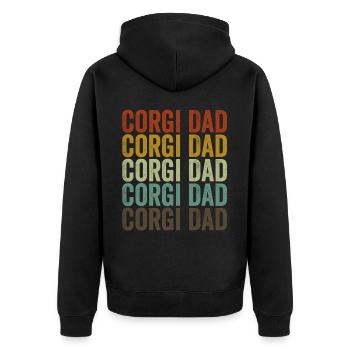 Corgi Papa Corgi Papa Dog Papa American Hun - Veste à capuche bio Premium Unisexe - noir - Dos - Nico (187cm)
