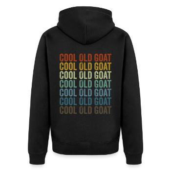 Coole alte Ziege Lustige Ziege - Unisex Premium Bio Zip Hoodie - Schwarz - Hinten - Nico (187cm)