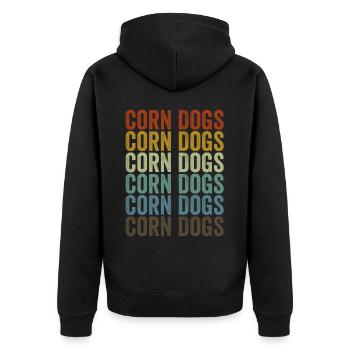 Corn Dogs Stick Hot Dogs Corn Hot Dogs - Unisex Premium Bio Zip Hoodie - Schwarz - Hinten - Nico (187cm)