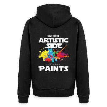 Maler und Lackierer, der Beste und Nervigste Beruf - Unisex Premium Bio Zip Hoodie - Schwarz - Hinten - Nico (187cm)