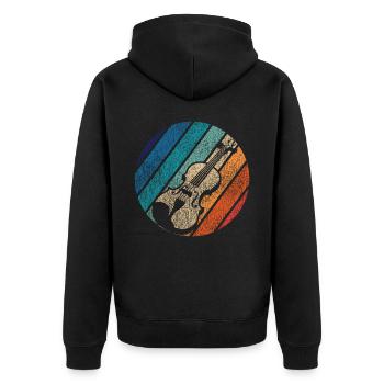Violon Violoniste Rétro Vintage - Veste à capuche bio Premium Unisexe - noir - Dos - Nico (187cm)