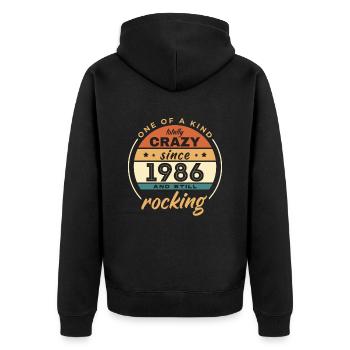 Unique en son genre totalement fou depuis 1986 Rocking - Veste à capuche bio Premium Unisexe - noir - Dos - Nico (187cm)