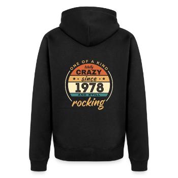 Unique en son genre totalement fou depuis 1978 Rocking - Veste à capuche bio Premium Unisexe - noir - Dos - Nico (187cm)