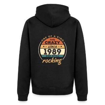 Unique en son genre totalement fou depuis 1989 Rocking - Veste à capuche bio Premium Unisexe - noir - Dos - Nico (187cm)
