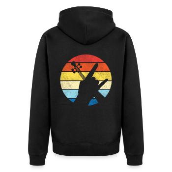 Violin Violinist Retro Vintage - Unisex Premium Organic Zip Hoodie - black - Back - Nico (187cm)