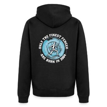 Fencer born 2004 Birthday fencing athlete - Unisex Premium Organic Zip Hoodie - black - Back - Nico (187cm)