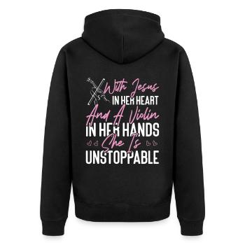 Violoniste Violoniste Jesus Faith - Veste à capuche bio Premium Unisexe - noir - Dos - Nico (187cm)