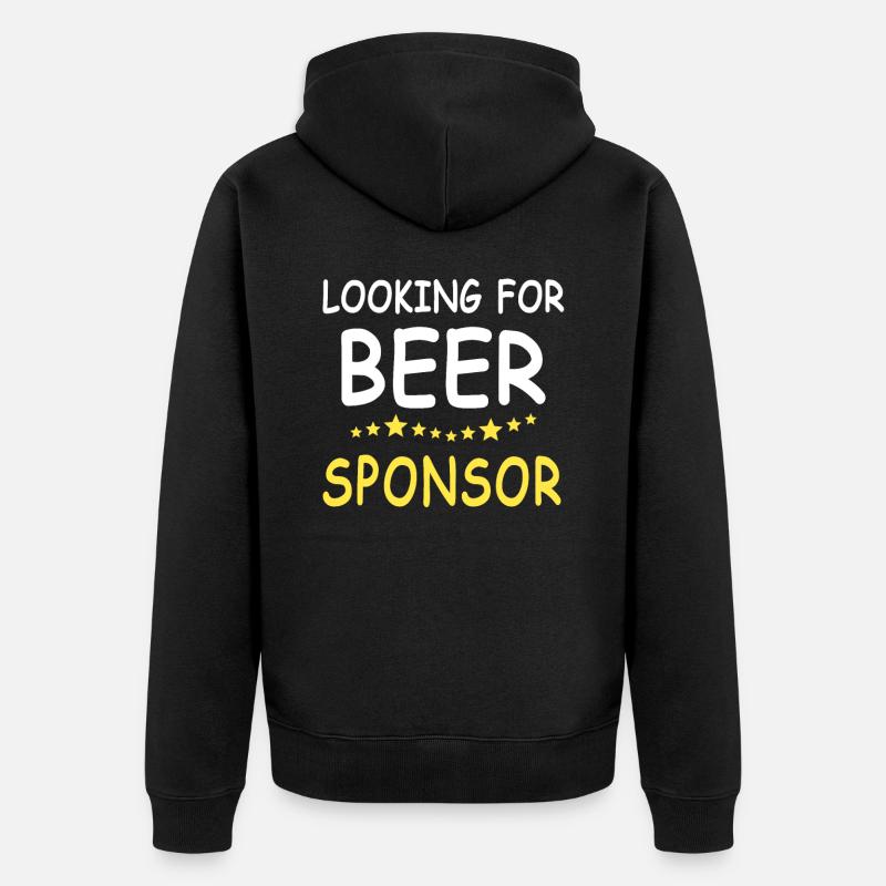 Bier Sprüche Trinksprüche Bierliebhaber - Unisex Premium Bio Zip Hoodie - Schwarz
