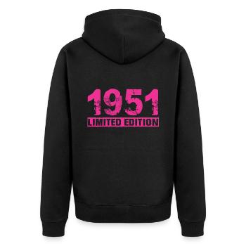 Édition limitée 1951 - Veste à capuche bio Premium Unisexe - noir - Dos - Nico (187cm)