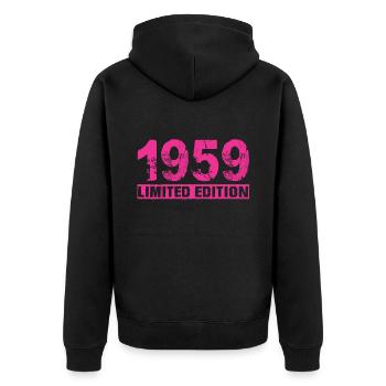 Limited Edition 1959 - Unisex Premium Bio Zip Hoodie - Schwarz - Hinten - Nico (187cm)