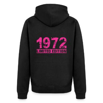 Limited Edition 1972 - Unisex Premium Organic Zip Hoodie - black - Back - Nico (187cm)