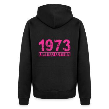 Édition limitée 1973 - Veste à capuche bio Premium Unisexe - noir - Dos - Nico (187cm)