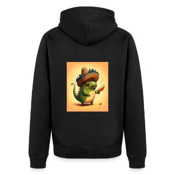 Amateur d’avocat végétalien, Amateur d’avocat, Poisson axolotl - Veste à capuche bio Premium Unisexe - noir - Dos - Nico (187cm)