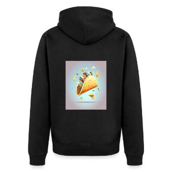 Taco Lover Disassembled Taco Food Humor - Unisex Premium Bio Zip Hoodie - Schwarz - Hinten - Nico (187cm)
