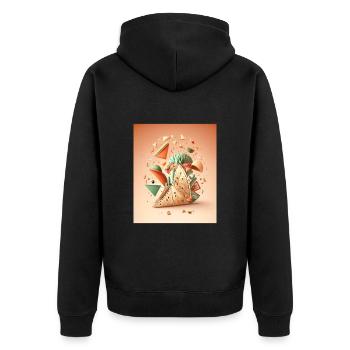 Taco Lover Disassembled Taco Food Humor - Unisex Premium Bio Zip Hoodie - Schwarz - Hinten - Nico (187cm)