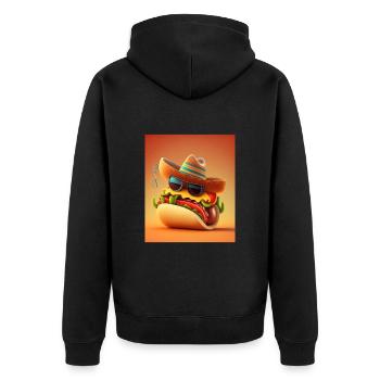 Mexican Hotdog Lover Dabbing Mexican Hotdog - Unisex Premium Organic Zip Hoodie - black - Back - Nico (187cm)