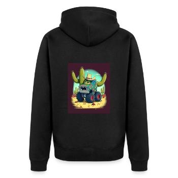 Cactus Plant Collectors Mexican Cactus Plant In A - Unisex Premium Organic Zip Hoodie - black - Back - Nico (187cm)