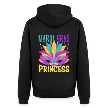 Carnival Family Matching Mardi Gras Princess - Unisex Premium Bio Zip Hoodie - Schwarz - Hinten - Nico (187cm)