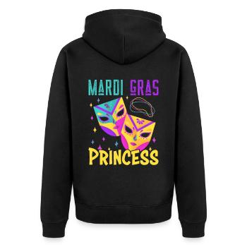 Carnival Family Matching Mardi Gras Princess - Unisex Premium Bio Zip Hoodie - Schwarz - Hinten - Nico (187cm)