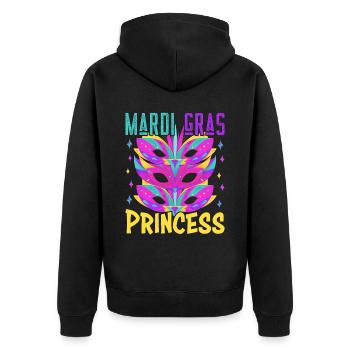 Carnival Family Matching Mardi Gras Princess - Unisex Premium Bio Zip Hoodie - Schwarz - Hinten - Nico (187cm)