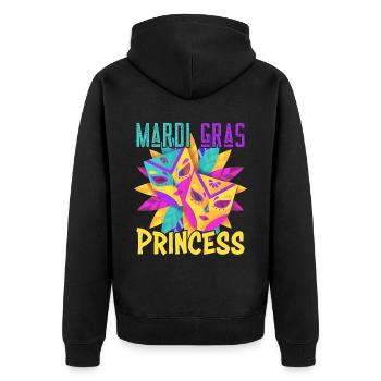 Carnival Family Matching Mardi Gras Princess - Unisex Premium Bio Zip Hoodie - Schwarz - Hinten - Nico (187cm)