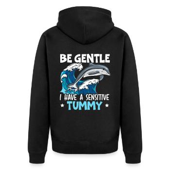 Dolphin Lover Marine Biology Animal sous-marin - Veste à capuche bio Premium Unisexe - noir - Dos - Nico (187cm)