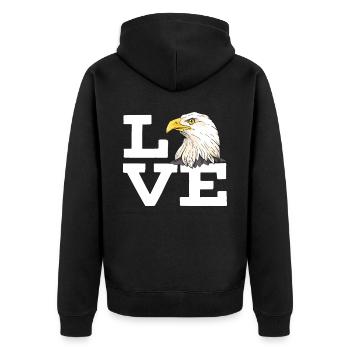 Bird Lover Animal Ornithology Eagle Whisperer - Unisex Premium Organic Zip Hoodie - black - Back - Nico (187cm)