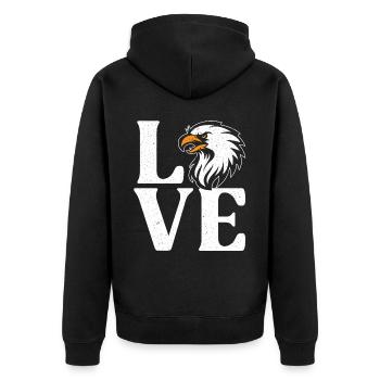 Bird Lover Animal Ornithology Eagle Whisperer - Unisex Premium Organic Zip Hoodie - black - Back - Nico (187cm)