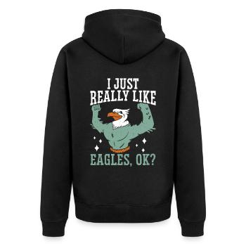 Bird Lover Animal Ornithology Eagle Whisperer - Unisex Premium Organic Zip Hoodie - black - Back - Nico (187cm)