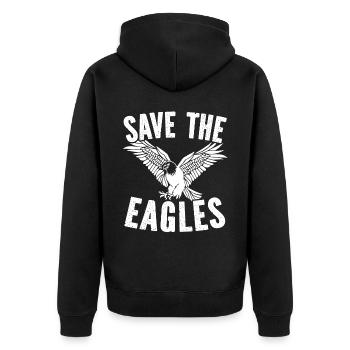 Bird Lover Animal Ornithology Eagle Whisperer - Unisex Premium Organic Zip Hoodie - black - Back - Nico (187cm)