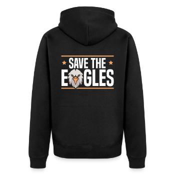 Bird Lover Animal Ornithology Eagle Whisperer - Unisex Premium Organic Zip Hoodie - black - Back - Nico (187cm)