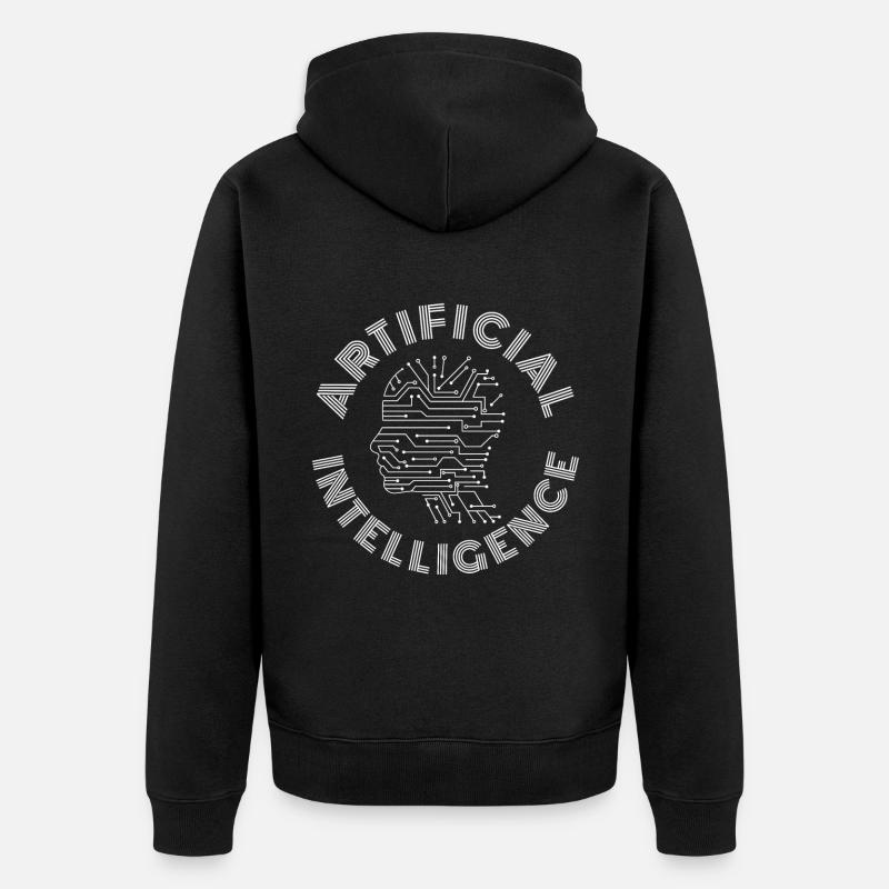 Artificial Intelligence AI machine learning - Unisex Premium Organic Zip Hoodie - black