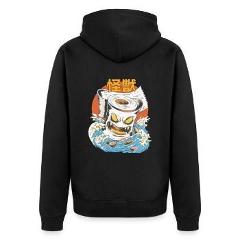 Papier toilette géant Sunset japonais - Veste à capuche bio Premium Unisexe - noir - Dos - Nico (187cm)
