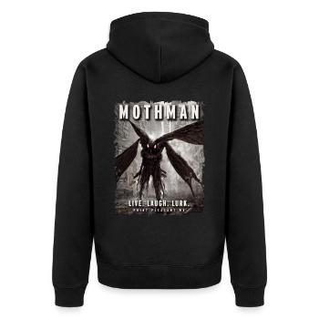 Mothman City Point Pleasant Cryptid - Unisex Premium Organic Zip Hoodie - black - Back - Nico (187cm)