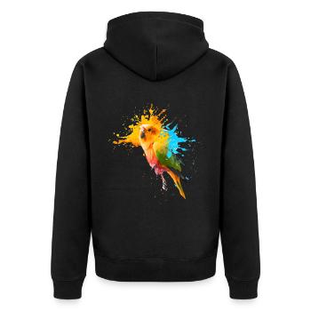 Parrot - Color explosion - Unisex Premium Organic Zip Hoodie - black - Back - Nico (187cm)