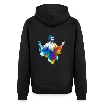 Jésus coloré - Veste à capuche bio Premium Unisexe - noir - Dos - Nico (187cm)