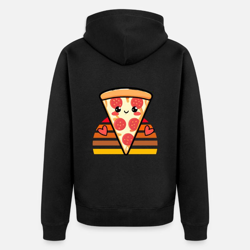 Cœurs de pizza - Veste à capuche bio Premium Unisexe - noir