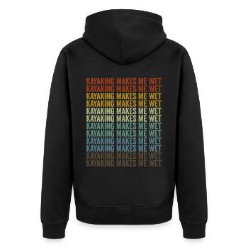 Kajakfahren macht mich nass Kajakliebhaber Cooler - Unisex Premium Bio Zip Hoodie - Schwarz - Hinten - Nico (187cm)