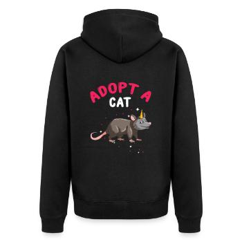 Opossum Design for raccoon fans and marsupial - Unisex Premium Organic Zip Hoodie - black - Back - Nico (187cm)